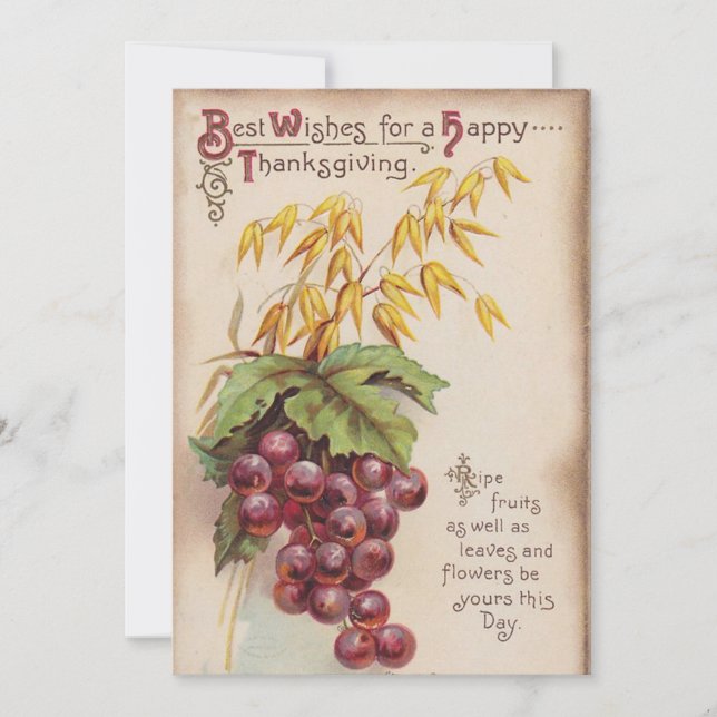 Tarjeta Festiva Vintage Happy Thankending (Anverso)