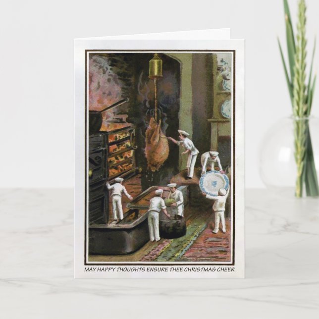 Tarjeta Festiva Vintage Happy Thoughts Card (Anverso)