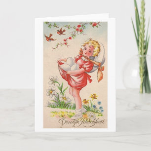 Tarjeta Festiva Vintage holandés Vroolijk Paaschfeest Easter Card