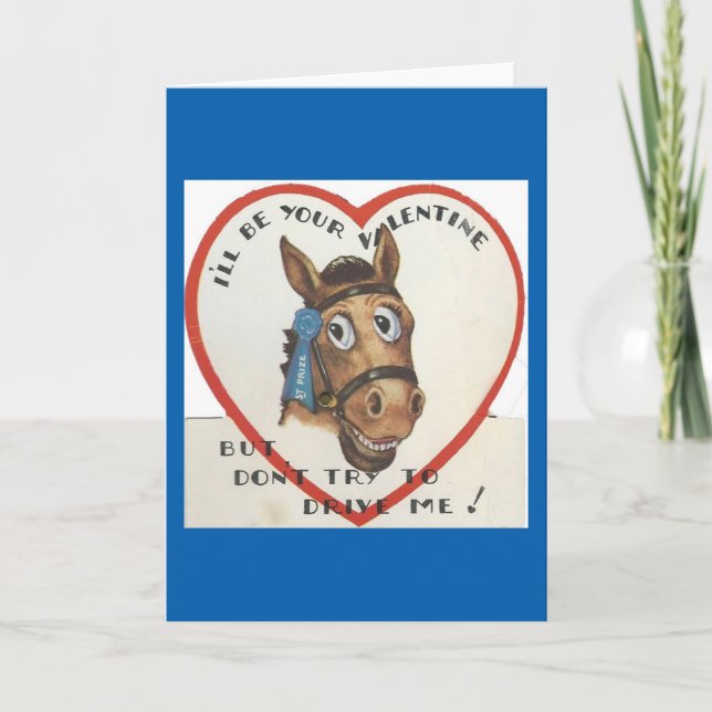Tarjeta Festiva Vintage Horse Valentine (Anverso)