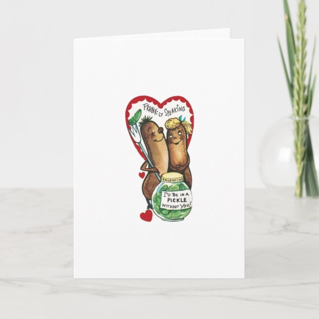 Tarjeta Festiva Vintage Hot Dog Valentine (Anverso)