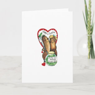 Tarjeta Festiva Vintage Hot Dog Valentine