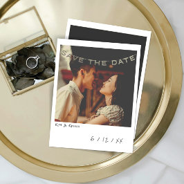 Tarjeta Festiva Vintage Instant Photo Save the Date Card
