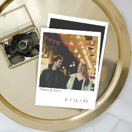 Tarjeta Festiva Vintage Instant Photo Save the Date Card