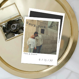 Tarjeta Festiva Vintage Instant Photo Save the Date Card