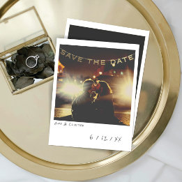 Tarjeta Festiva Vintage Instant Photo Save the Date Card