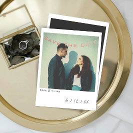 Tarjeta Festiva Vintage Instant Photo Save the Date Card
