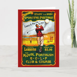 Tarjeta Festiva Vintage Irish Golf Card