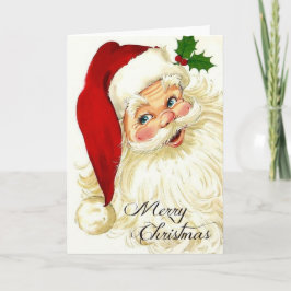 Tarjeta Festiva Vintage Jolly Santa Claus