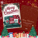 Tarjeta Festiva Vintage Joyful Sofa Christmas Greetings<br><div class="desc">Envíe vibraciones cálidas y acogedoras con la tarjeta navideña Vintage Joyful Sofa Christmas Greetings Holiday Card. Con una encantadora sala de estar de estilo vintage con un sofá decorado, un brillante árbol de Navidad y medias festivas, esta carta irradia el espíritu de unión y alegría navideña. Perfecto para aquellos que...</div>