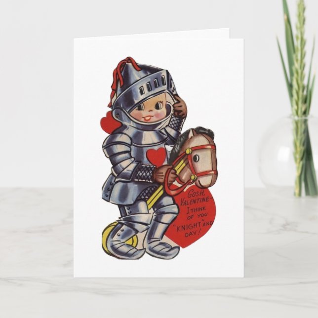 Tarjeta Festiva Vintage Knight Valentine (Anverso)
