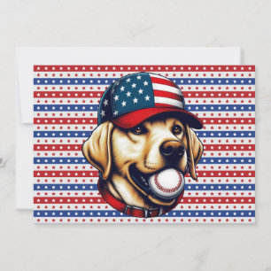 Tarjeta Festiva Vintage, Labrador de béisbol de los Estados Unidos