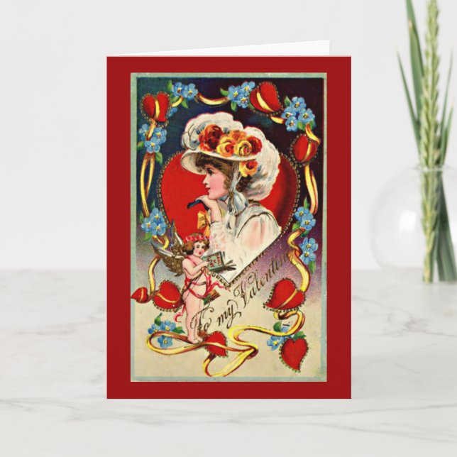 Tarjeta Festiva Vintage Lady My Valentcard (Anverso)
