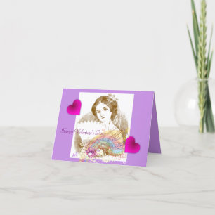 Tarjeta Festiva Vintage Lady Valentine Notecard
