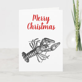 Tarjeta Festiva Vintage Lobster #1 Drawing