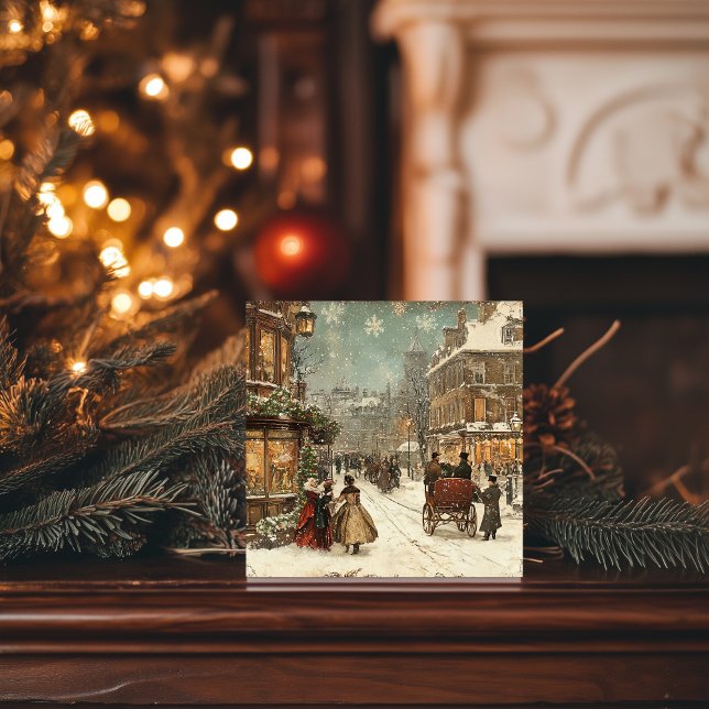 Tarjeta Festiva Vintage London Winter Classic (Subido por el creador)