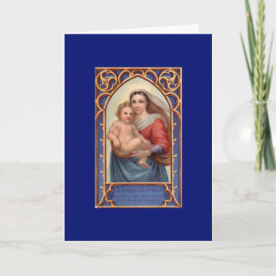Tarjeta Festiva Vintage Mary and Jesus - Una carta de Navidades