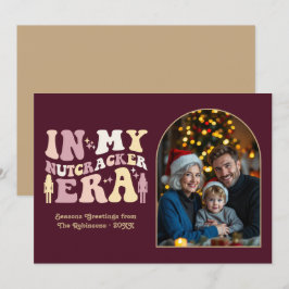 Tarjeta Festiva Vintage Merlot My Nutcracker Era Christmas Photo