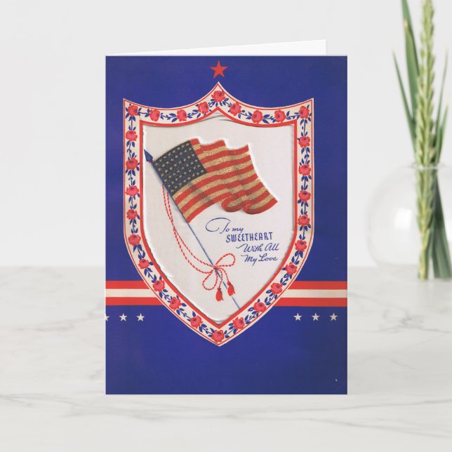 Tarjeta Festiva Vintage Military Valentine (Anverso)