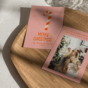 Tarjeta Festiva Vintage Minimalista ilustrado Navidades Candy Bar