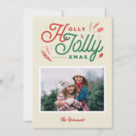 Tarjeta Festiva Vintage Modern Photo Xmas card