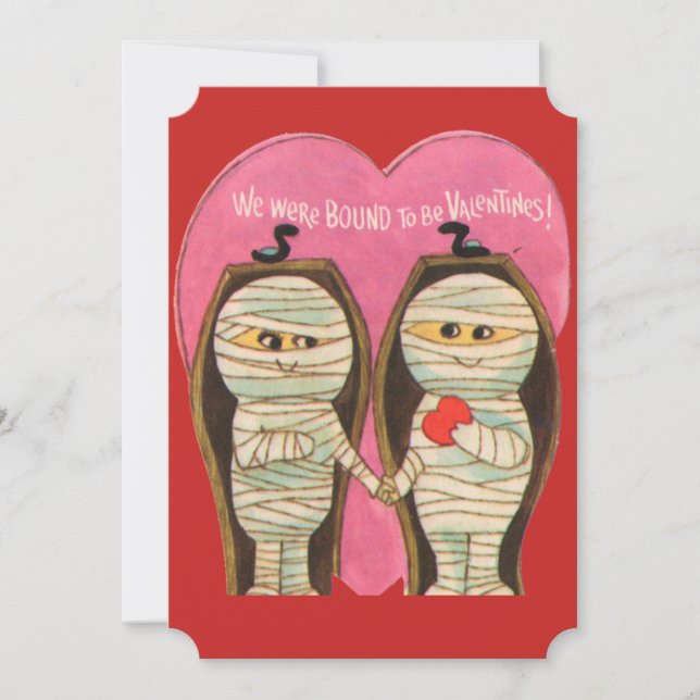 Tarjeta Festiva Vintage Mummy Valentines seguramente será (Anverso)