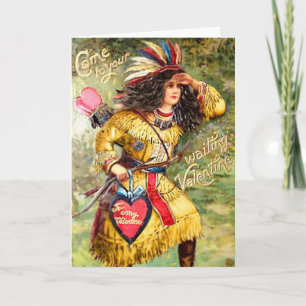 Tarjeta Festiva Vintage Native American Valentine