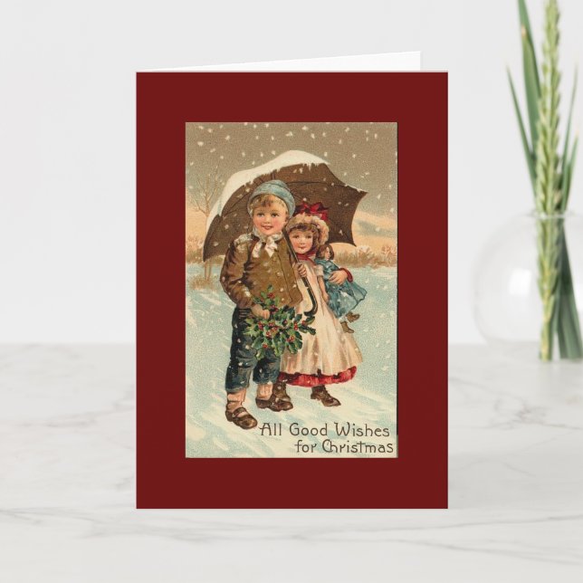 Tarjeta Festiva Vintage, Navidades (Anverso)