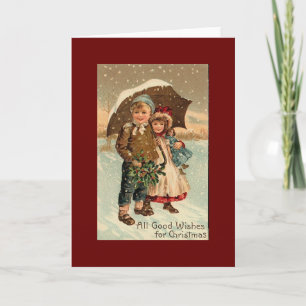 Tarjeta Festiva Vintage, Navidades