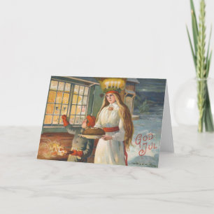 Tarjeta Festiva Vintage Navidades daneses God Jul