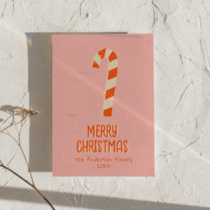 Tarjeta Festiva Vintage Navidades Minimalistas Candy Bar no foto