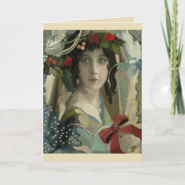 Tarjeta Festiva Vintage navideña victoriana personaliza