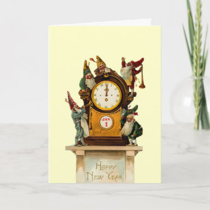 Tarjeta Festiva Vintage New Years Eve Card