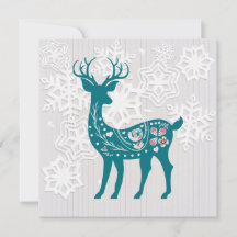 Vintage Nordic Elk con copos de nieve personalizad