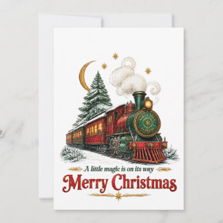 Tarjeta Festiva Vintage North Pole Express Christmas Greeting Card