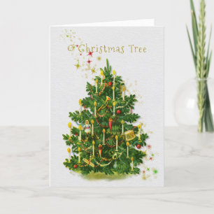 Tarjeta Festiva Vintage O Christmas Tree
