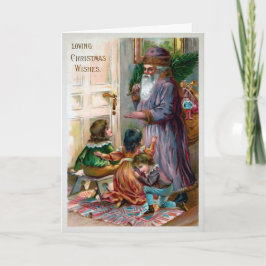 Tarjeta Festiva Vintage Old World Creepy Holiday Card