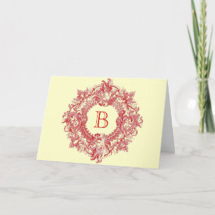 Tarjeta Festiva Vintage Ornate Flourish Wreath