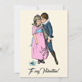 Tarjeta Festiva Vintage para mi chica de San Valentín azul crema r
