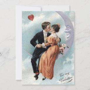Tarjeta Festiva Vintage para mis amantes de San Valentín en la lun