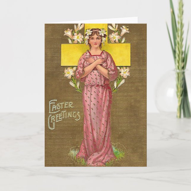 Tarjeta Festiva Vintage Pascua (Anverso)