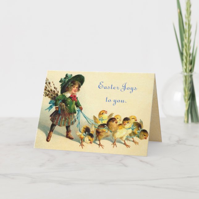 Tarjeta Festiva Vintage Pascua (Anverso)
