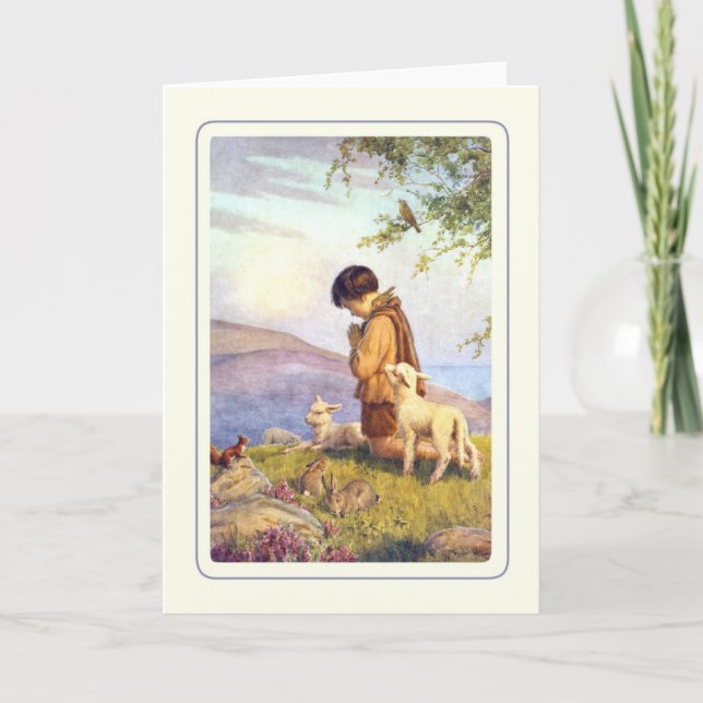 Tarjeta Festiva Vintage Pascua (Anverso)