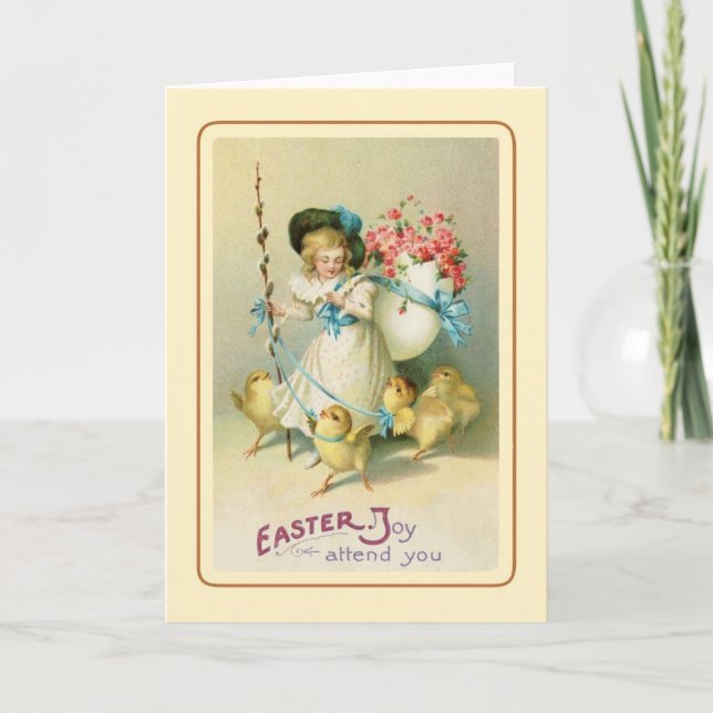 Tarjeta Festiva Vintage Pascua (Anverso)