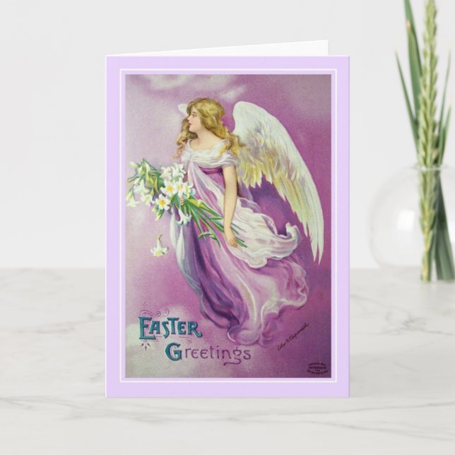 Tarjeta Festiva Vintage Pascua (Anverso)