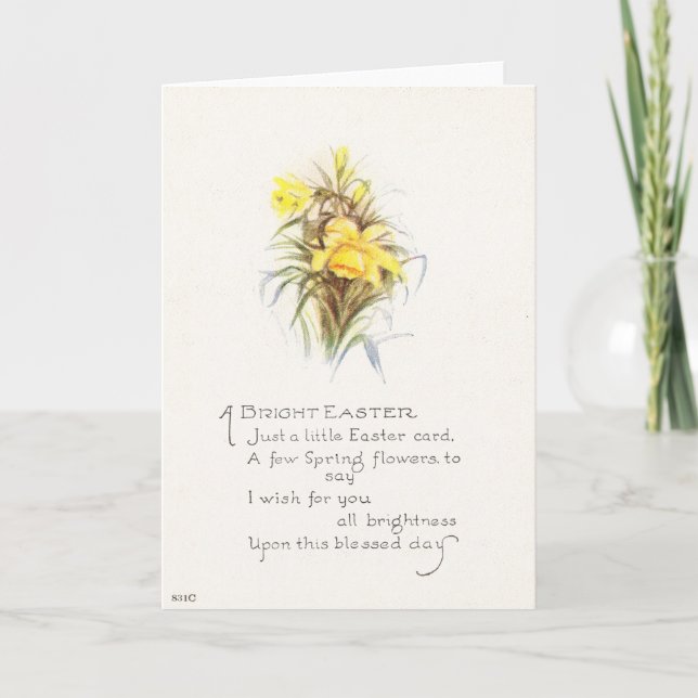 Tarjeta Festiva Vintage Pascua Greetings/A Pascua brillante (Anverso)