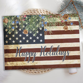 Tarjeta Festiva Vintage Patriotic American Flag Business Corporate