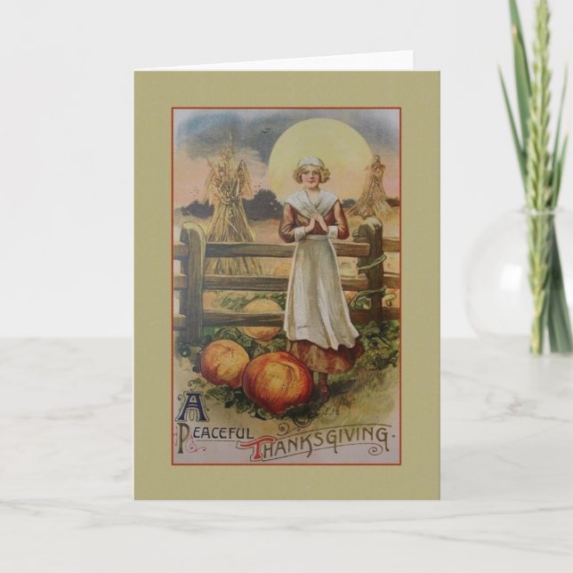 Tarjeta Festiva Vintage Peaceful Thankending Greeting Card (Anverso)