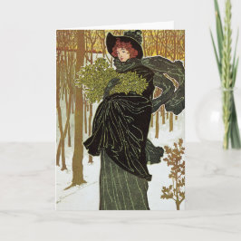 Tarjeta Festiva Vintage portada de los alemanes de Art Nouveau nav