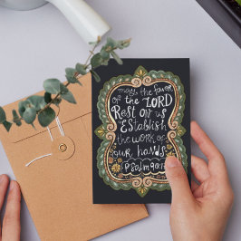 Tarjeta Festiva Vintage Psalm 90:17 Congratulations for Staff